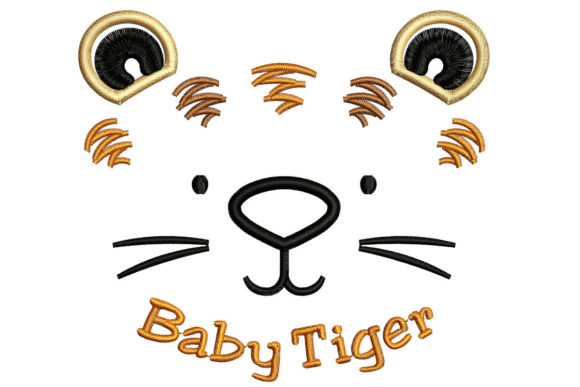 Baby Tiger Face: A Friendly, Versatile Wild Animal Embroidery Design