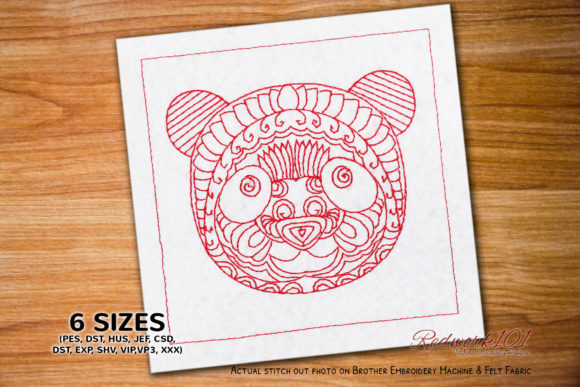 Panda Zentangle: A Seasonal Zenbroidery Review